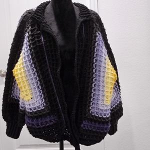 Artisanal Elegance: Handcrafted Crocheted Cardigan by Sela the Yarnweaver
